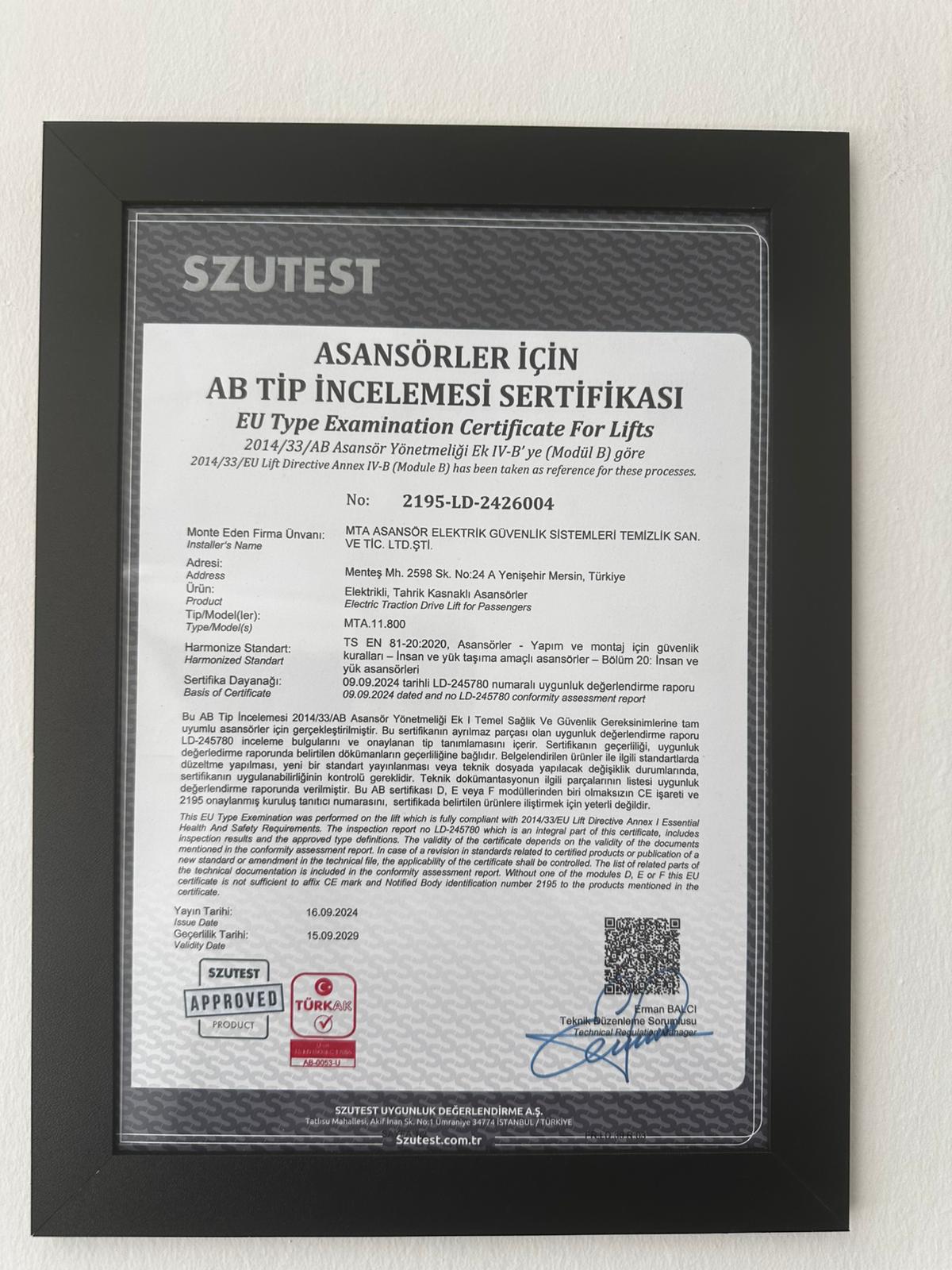 MODÜL B BELGESİ
